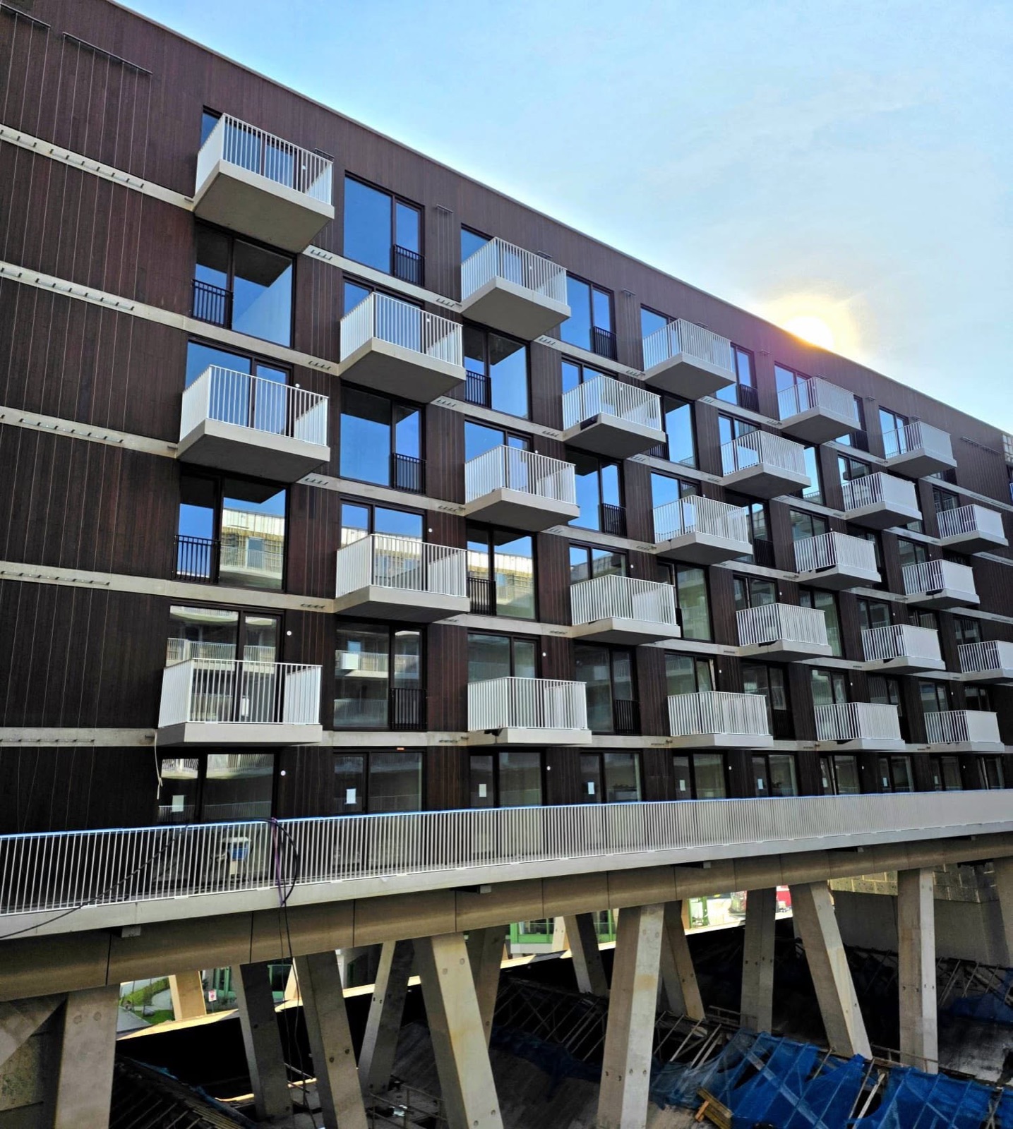 Appartementengebouw Cartesius Veld 0 met bamboe gevelbekleding
