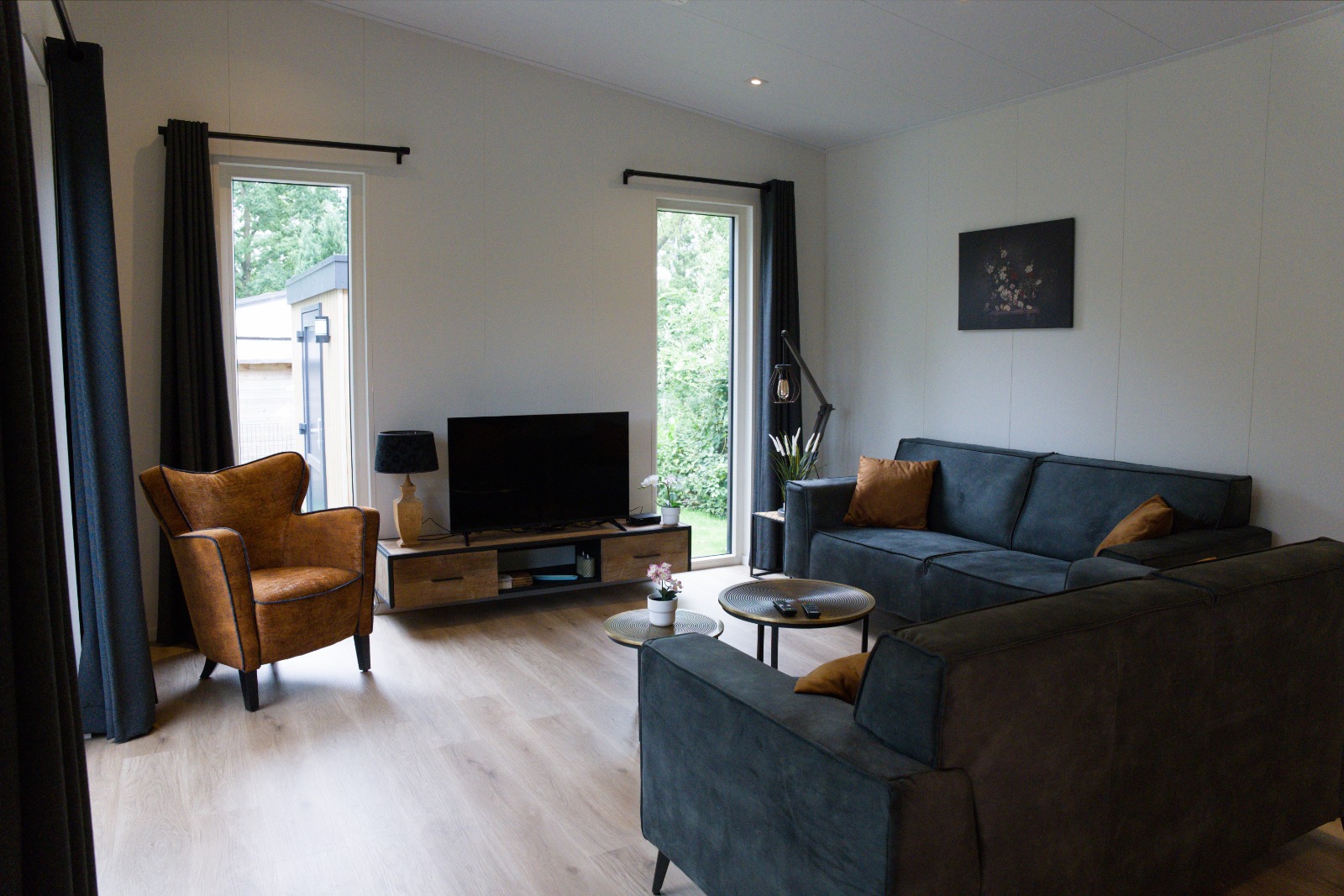 Woonkamer van het rolstoeltoegankelijke vakantiechalet