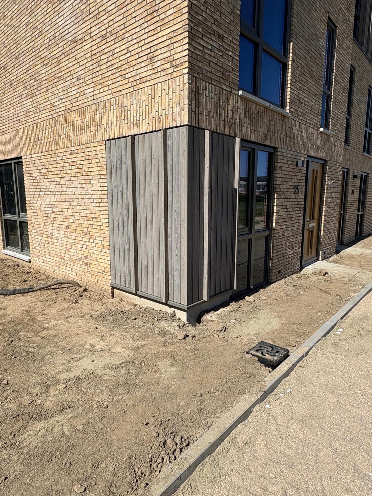 Vuren geveldelen bij project Het Hof in Zevenaar